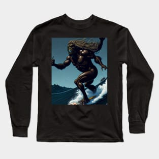 Bigfoot breaks hearts, rips sassy farts, and Sasquatch surfs Long Sleeve T-Shirt